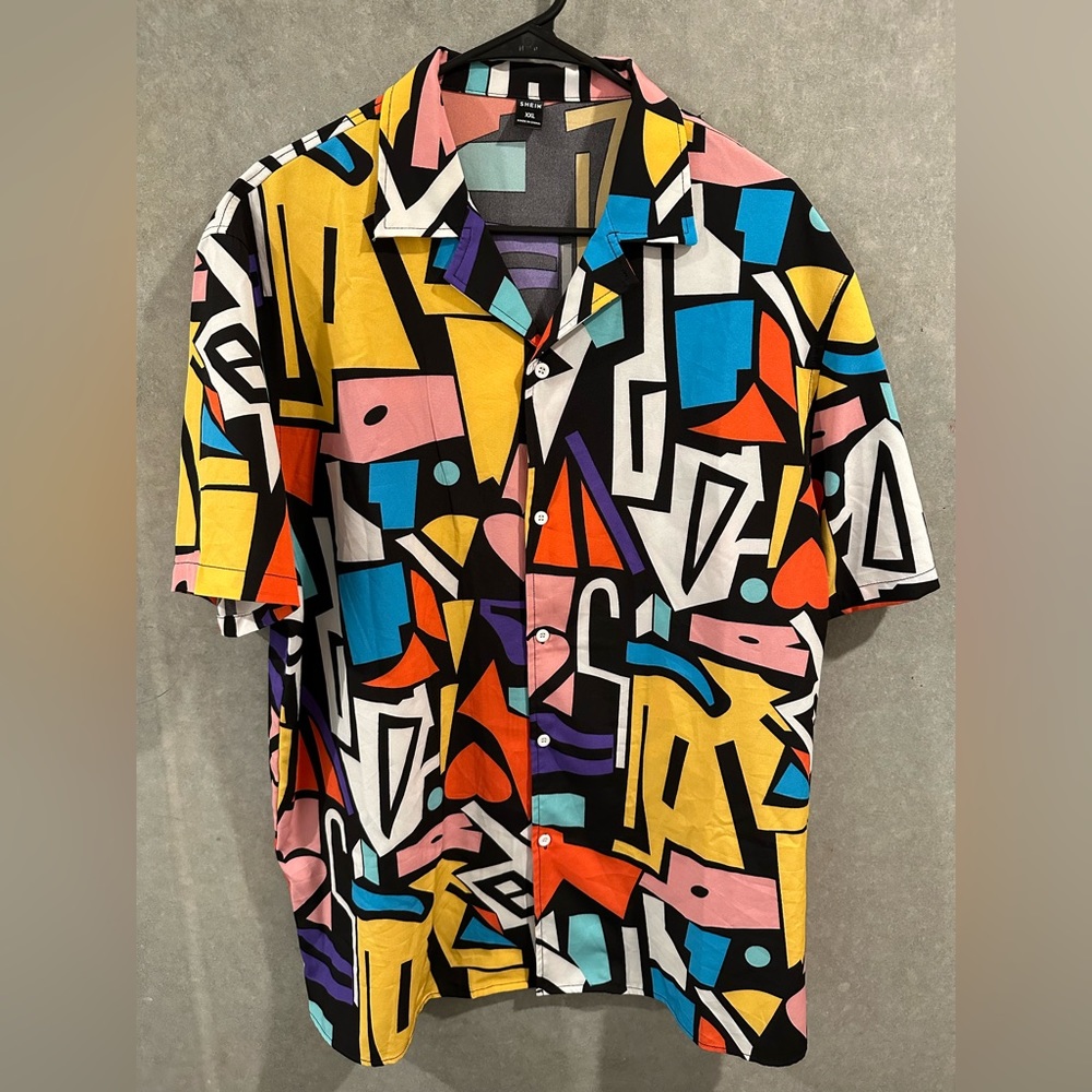 Vibrant Party Button Shirt